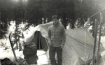The cold night in tent on snow